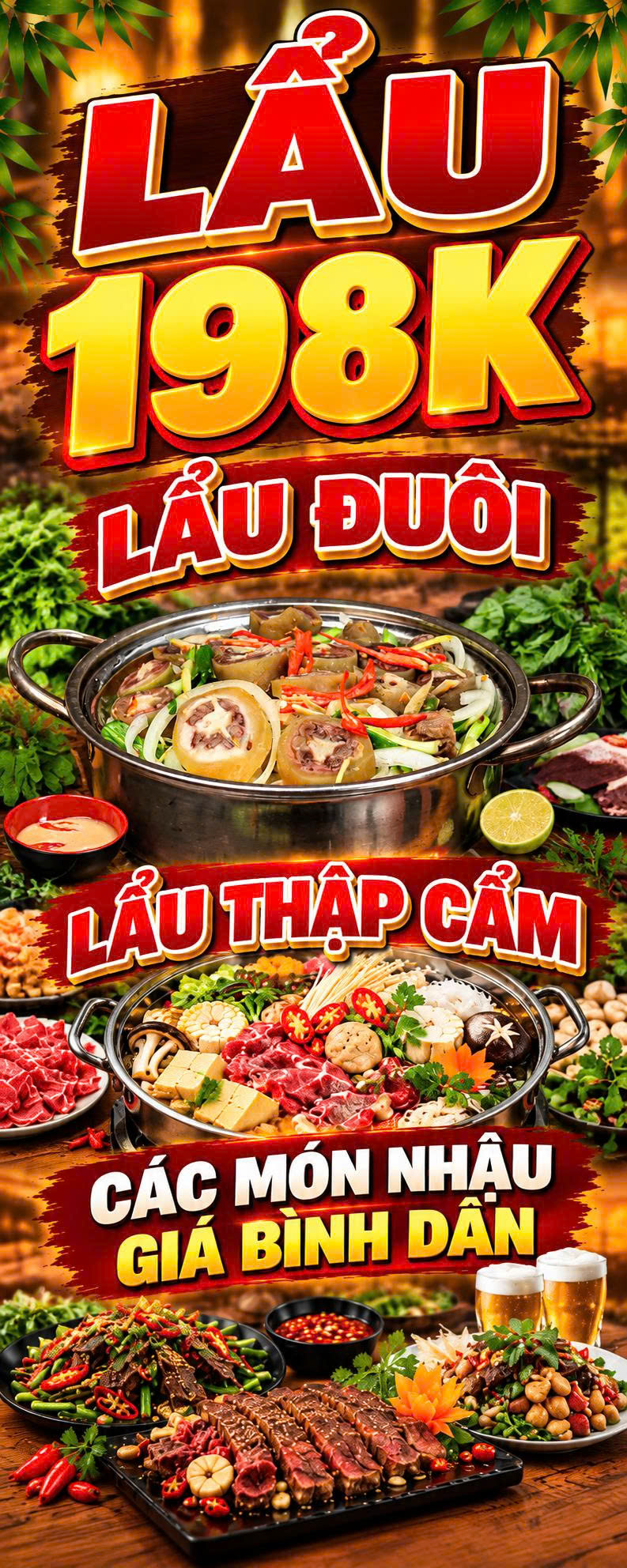 Lẩu 198k — Lẩu đuôi, lẩu thập cẩm, các món nhậu giá bình dân